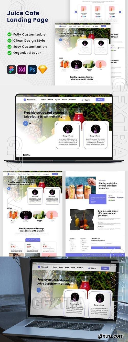 Juice Cafe Landing Page 5MUPBAU