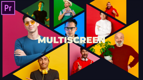Triangle Multiscreen Slideshow MOGRT for Premier Pro - 51338276