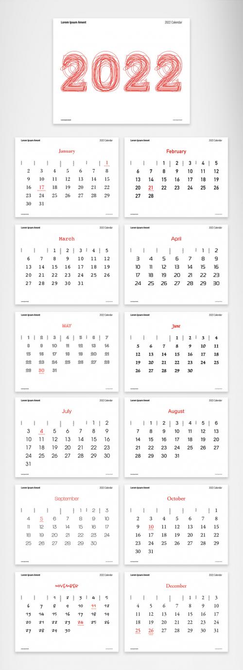 2022 Typography Calendar