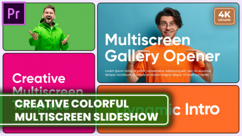 Creative Colorful Multiscreen Slideshow MOGRT for Premier Pro - 51372993