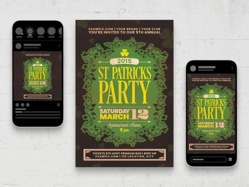 Typographic St Patricks Day Party Flyer Poster