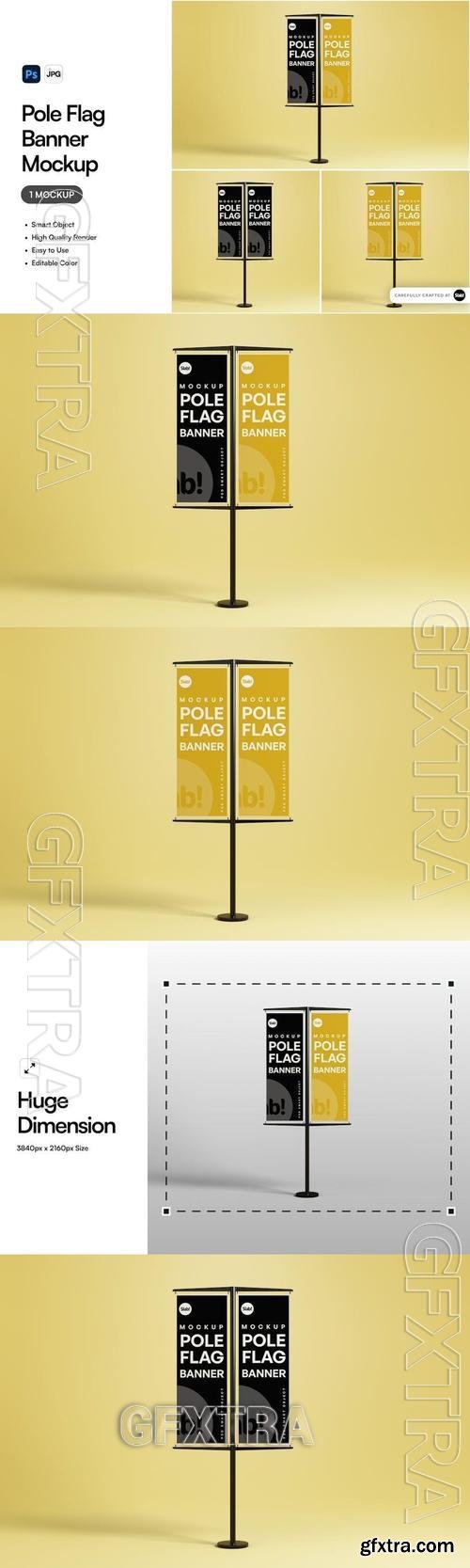 Pole Flag Banner 10ft Mockup 7VGHW5Y Pole Flag Banner 10ft Mockup 7VGHW5Y