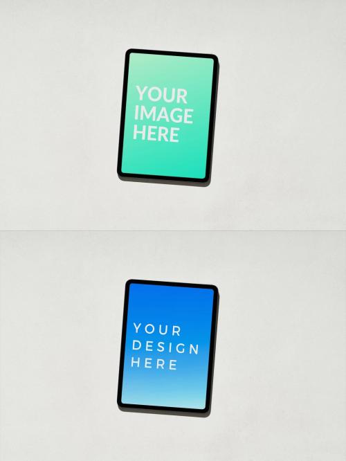 Top View of an Tablet Mockup with Hard Light