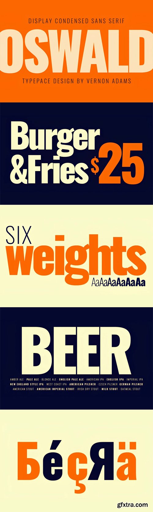 Oswald - Display Condensed Sans Serif Font