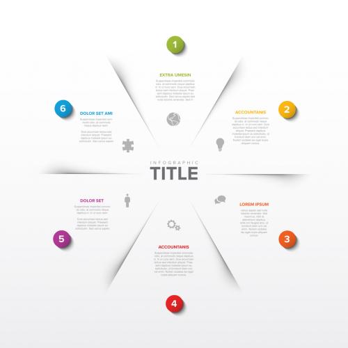 Abstract Vector Infographic Layout with Six Sections