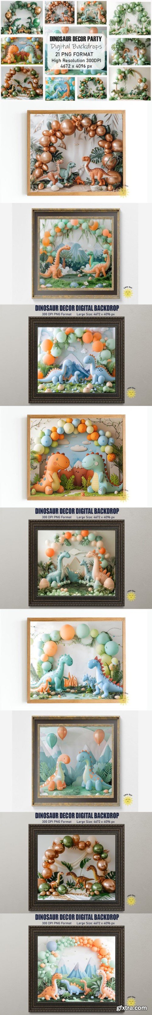 Dinosaur Decor Digital Backdrops