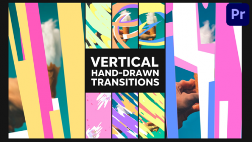 Vertical Hand Drawn Transitions | Premiere Pro MOGRT - 51443956