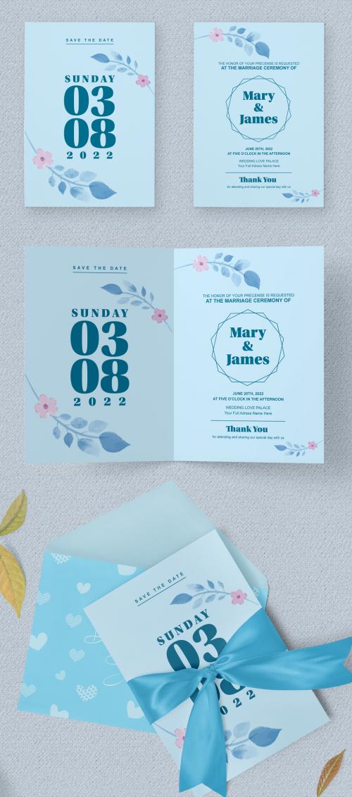 Floral Wedding Invitation Card Layout