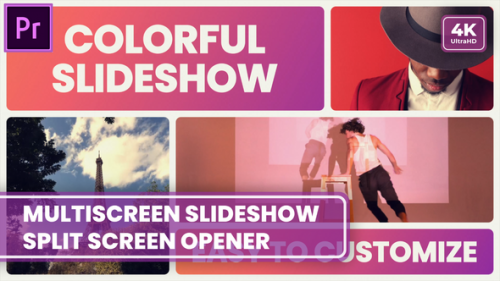 Multiscreen Gallery Slideshow | Split Screen Slideshow MOGRT for Premier Pro - 51421428