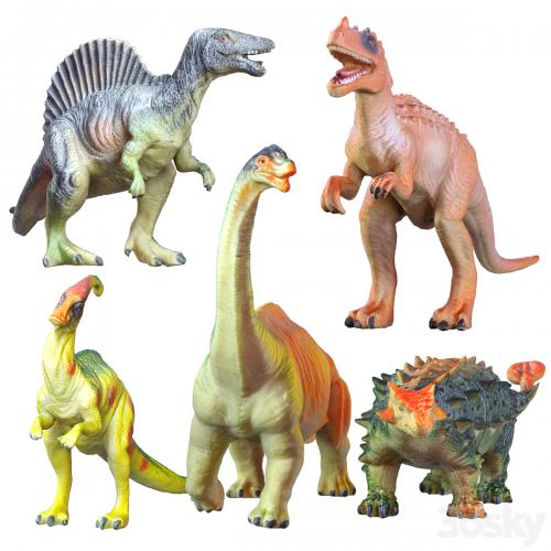 Collection of Five Dinosaur Toys