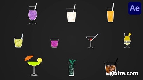 Videohive Cocktail Animated Stickers for After Effects 51533678