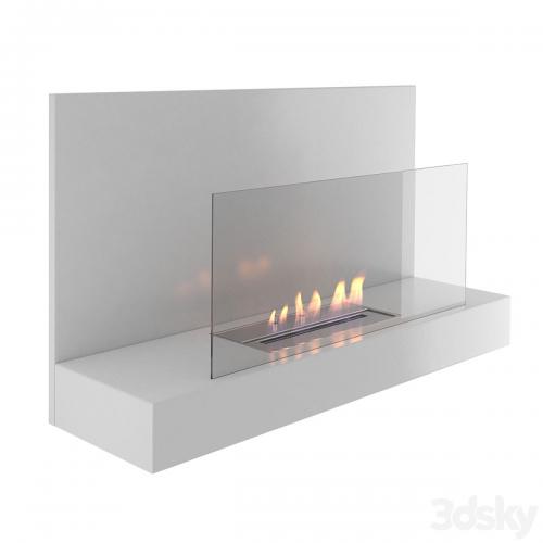 Animated fireplace Clement Nero / Bianco