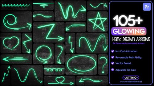 105 Glowing Hand Drawn Arrows Mogrt - 51447624