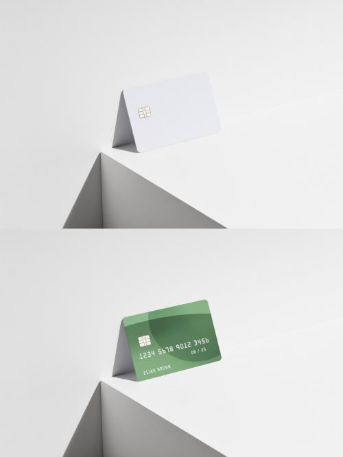 Credit Card Mockup with Hard Light