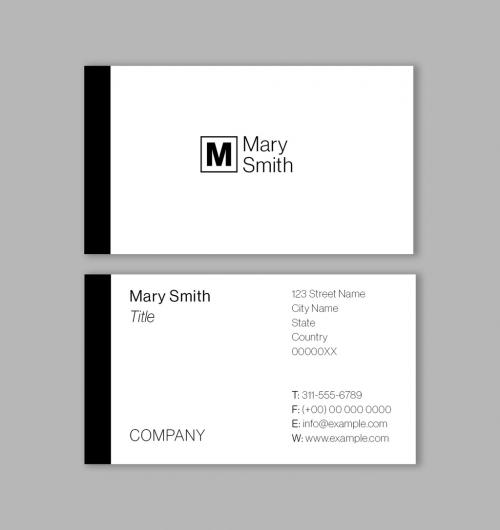 Black and White Minimal Business Card Layout