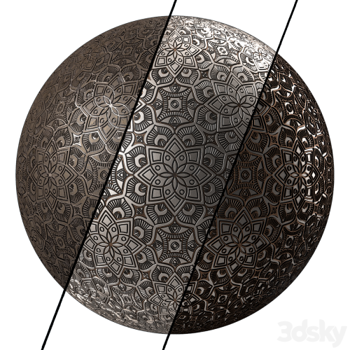 Metal Materials 18- Ornament Metal panels, Pbr 4k Seamless