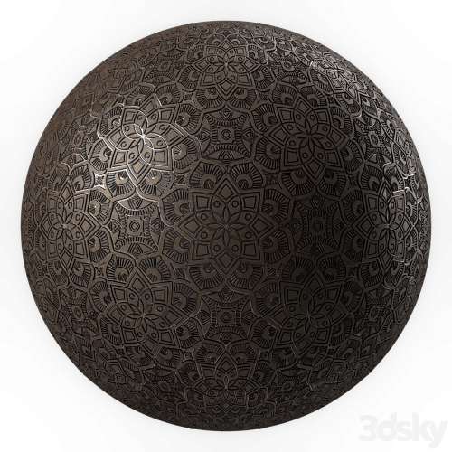 Metal Materials 18- Ornament Metal panels, Pbr 4k Seamless