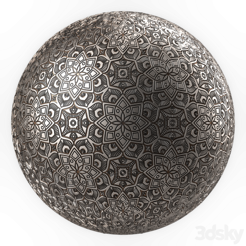 Metal Materials 18- Ornament Metal panels, Pbr 4k Seamless