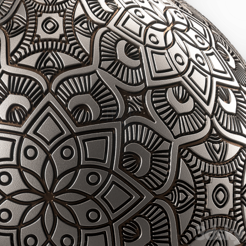 Metal Materials 18- Ornament Metal panels, Pbr 4k Seamless