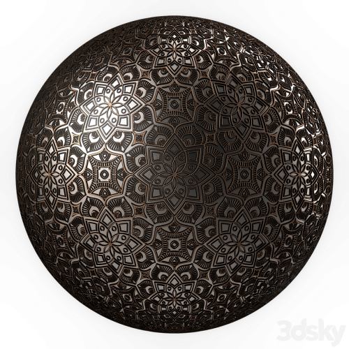 Metal Materials 18- Ornament Metal panels, Pbr 4k Seamless