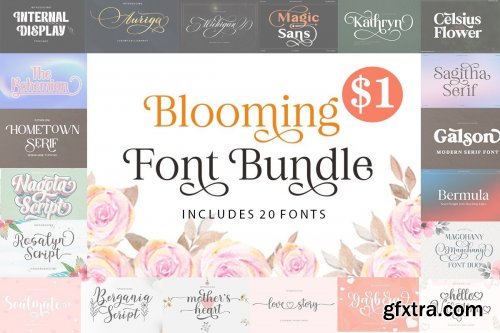 Blooming Font Bundle 93723293