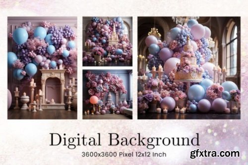  Balloon Party Studio Backdrop Overlays
