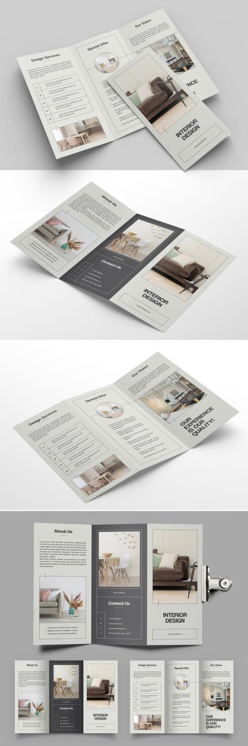 Interior Design Trifold Brochure Layout
