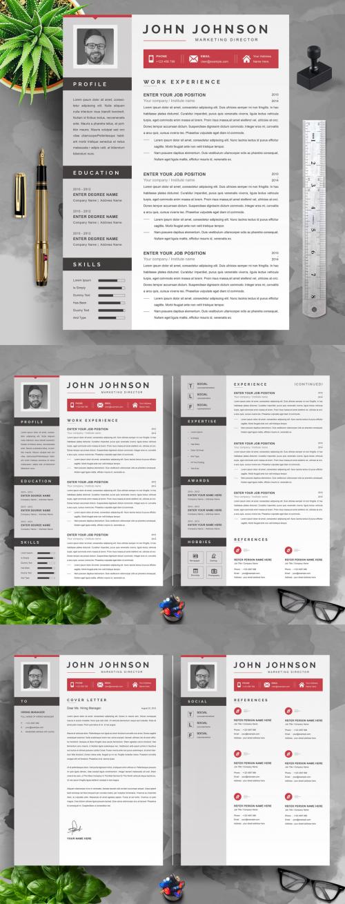 Clean Professional Resume CV and Cover Letter Layout