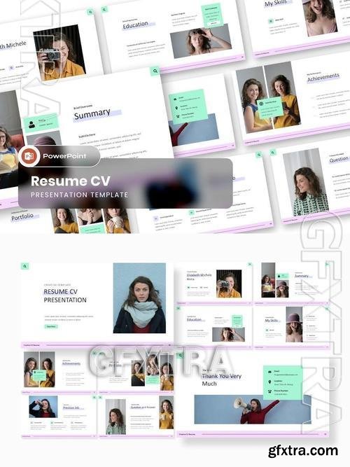 Resume CV Presentation Template PowerPoint Q63925N