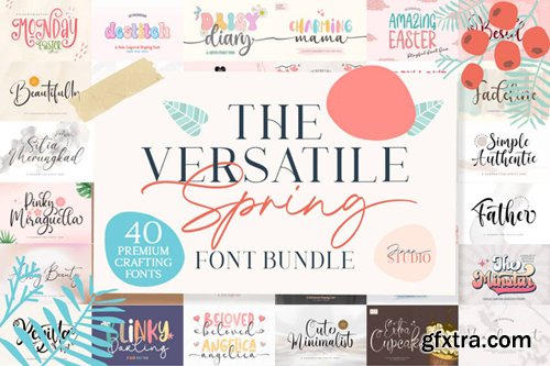 The Versatile Spring Font Bundle - 40 Premium Fonts