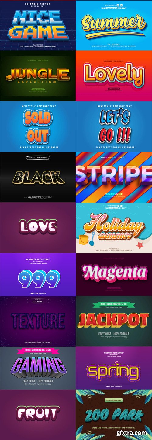 35 Editable Vector Text Effects for Illustrator