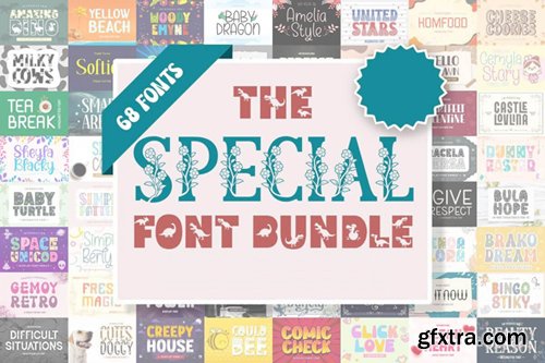 The Special Font Bundle - 68 Premium Fonts