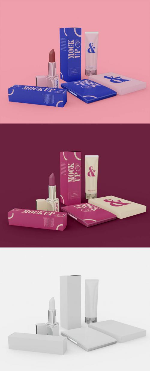 Set of Cosmetics Packaging Mockup