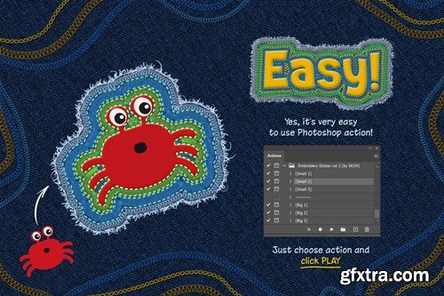 Embroidery Sticker Photoshop Action 73JR22P