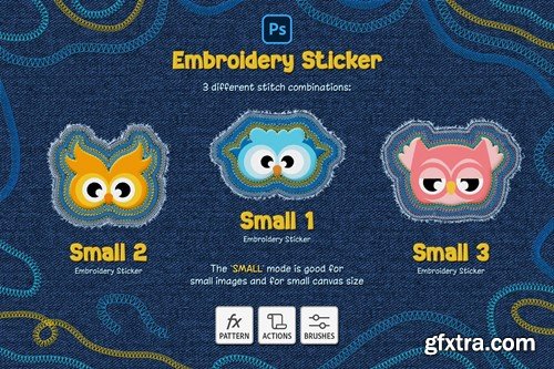 Embroidery Sticker Photoshop Action 73JR22P