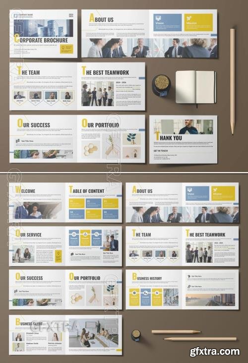 Corporate Brochure Layout Template Landscape 716693817