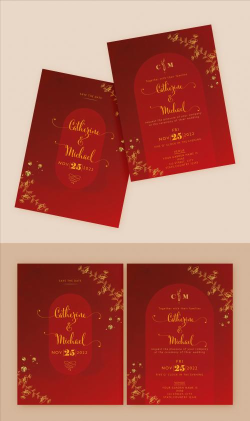 Wedding Card or Invitation Card Template