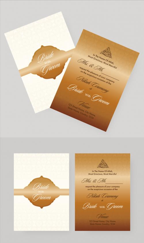 Wedding Card or Invitation Card Template for Muslim Customs Wedding