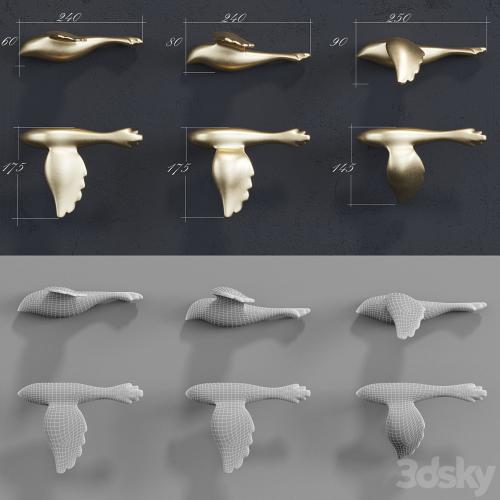 Decorative panel_Birds Gold 3