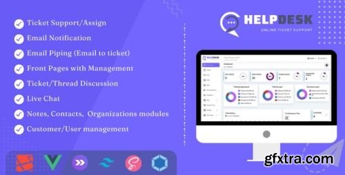 CodeCanyon - HelpDesk - Online Ticketing System with Website - ticket support and management v3.76 - 40309046 - Nulled