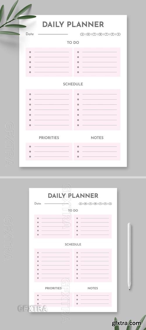 Daily Planner Layout With Minimalist Design 721272004 Daily Planner Layout With Minimalist Design 721272004