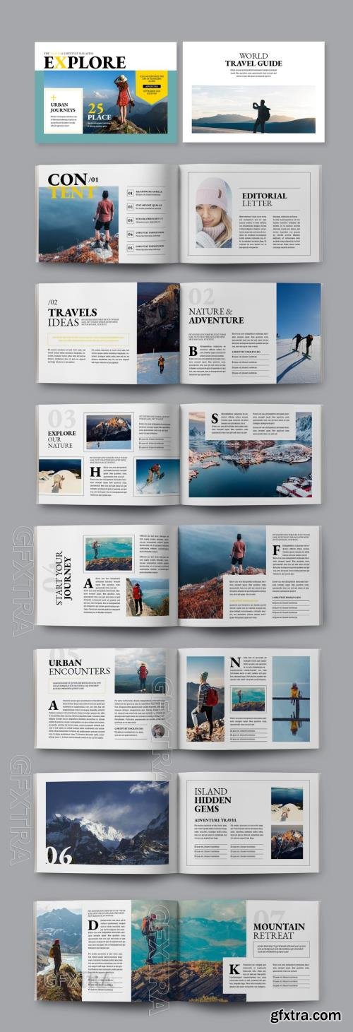 Travel Magazine Template Landscape 718629362