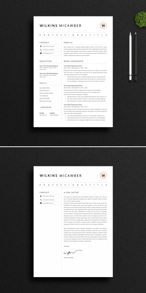Professional Resume Layout with Cover Letter