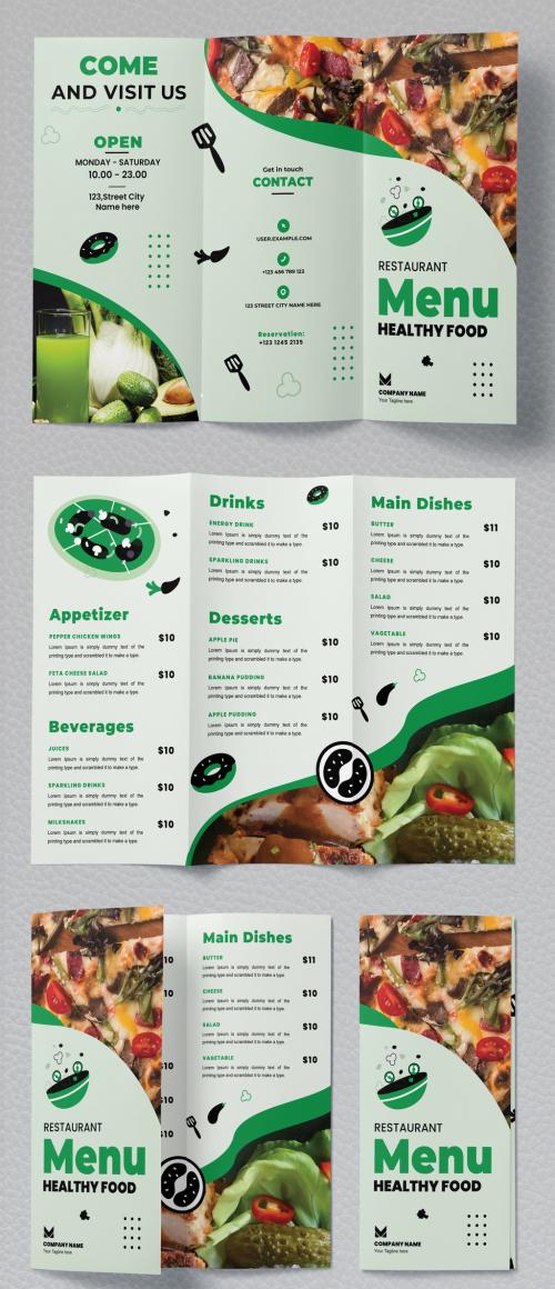 Food Menu Food List Tri-Fold Brochure