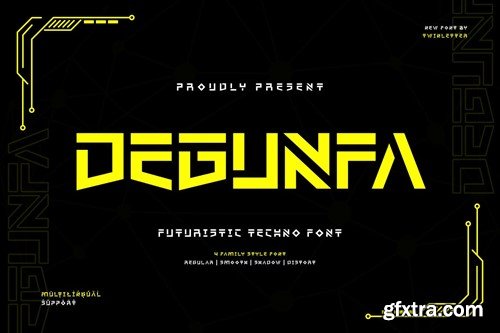 Degunfa - Futuristic Tech Font E5L4TWP