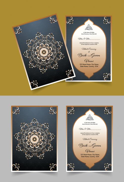 Muslim Nikah Wedding Invitation Design