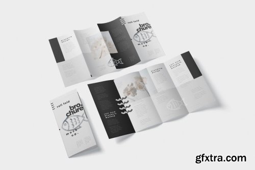 Roll-Fold Brochure Mockup Collections 12xPSD