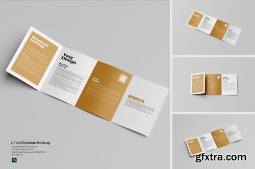 Roll-Fold Brochure Mockup Collections 12xPSD