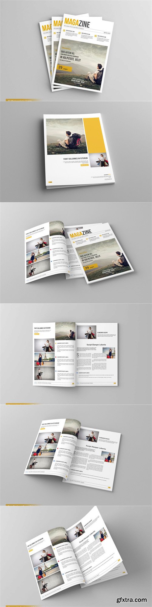 Photorealistic A4 Magazine PSD Mockups Templates