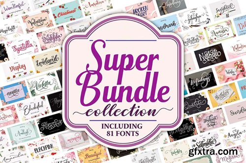 Super Bundle Collection - 81 Premium Fonts